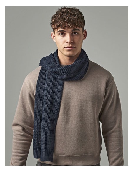 BEE-B424-Classic Waffle Knit Scarf 2